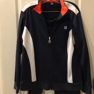 Fila brand jogger set. Navy. XL jacket; L pants